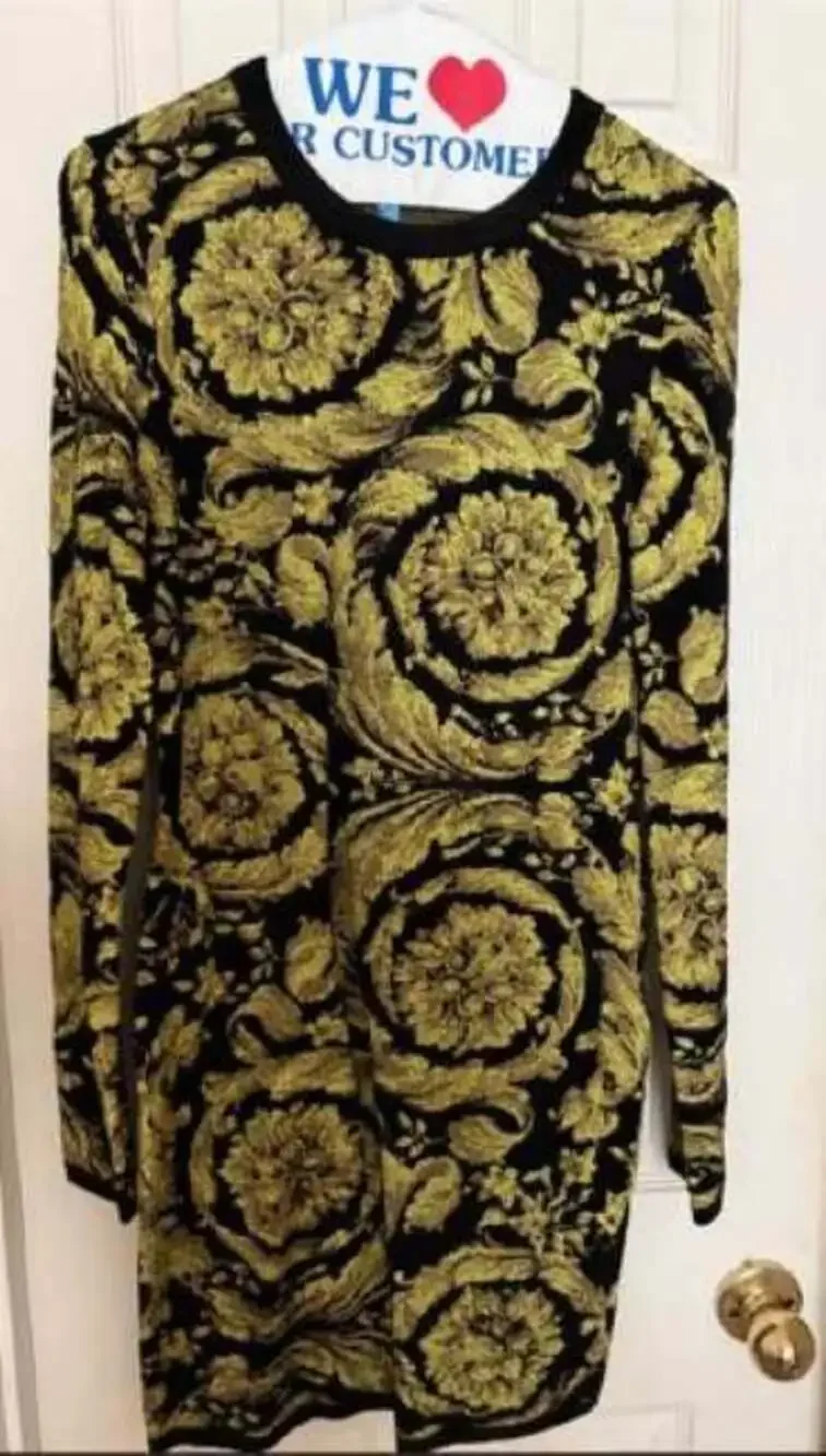 Versace Dress, IT42, Black and Gold - Picture 1 of 9